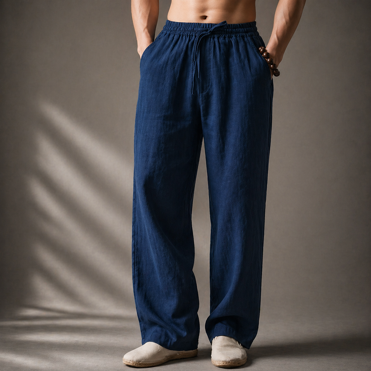 Bromley — Leinenhose — Marineblau