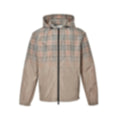 Gradient Check Windbreaker Jacket - Beige