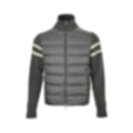 Cable Knit Sleeve Quilted Down Cardigan | Grey