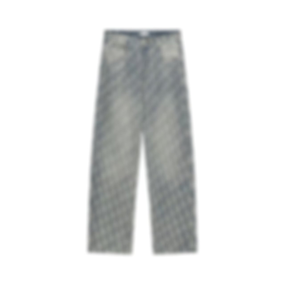 Oblique All-Over Print Faded Denim Jeans | Blue