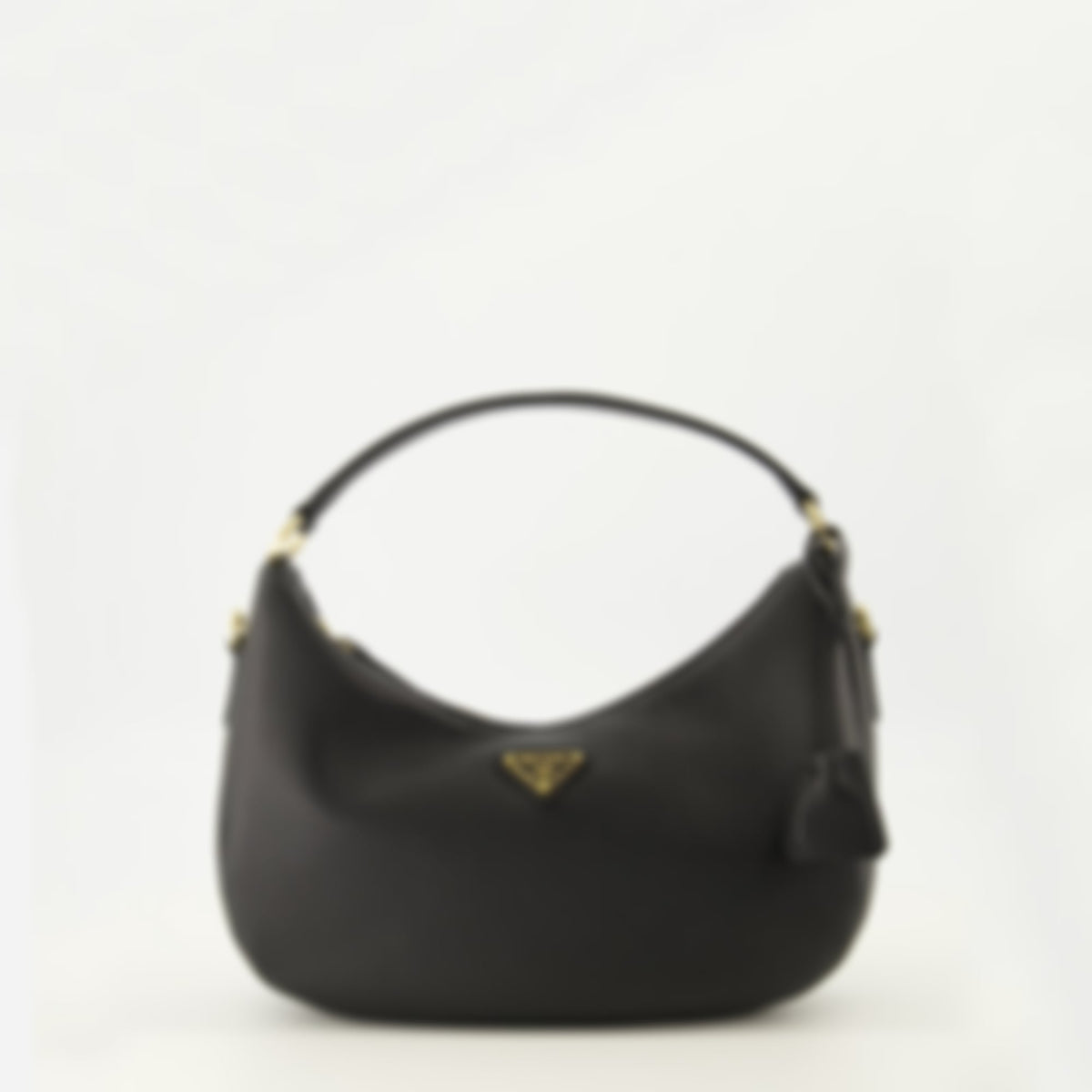 Black Leather Drawstring Bag