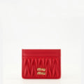 Red Quilted Leather Card Holder