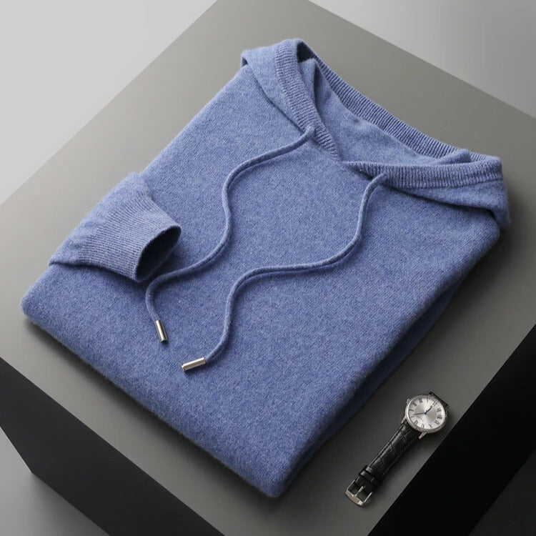 Jude — Strick-Hoodie — Blau