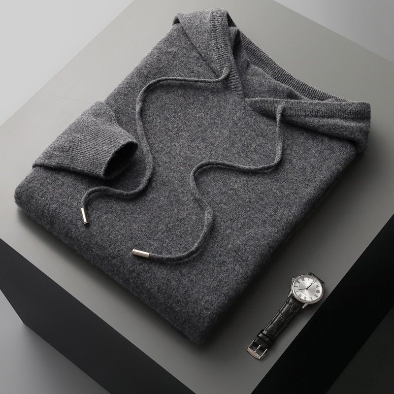 Jude — Strick-Hoodie — Dunkelgrau