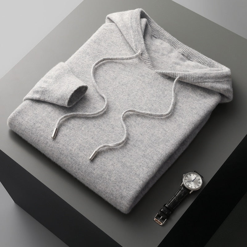 Jude — Strick-Hoodie — Hellgrau