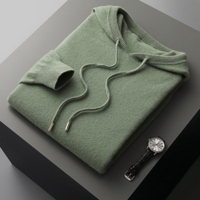 Jude — Strick-Hoodie — Salbeigrün
